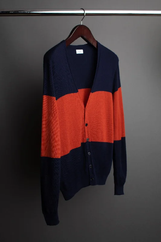 Steph Fine Merino Color-Blocked Cardigan