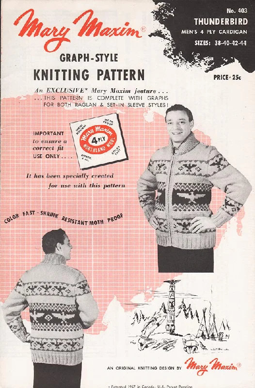 Thunderbird Men's Cardigan Pattern