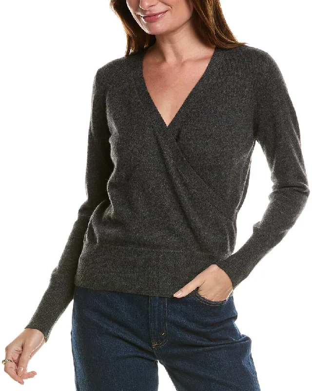 Forte Cashmere Rib Surplice Cashmere Pullover