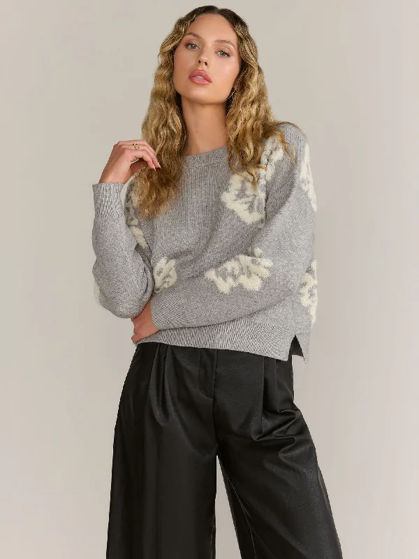 Dreamers Long Sleeve Floral Intarsia Pullover - Brands We Love