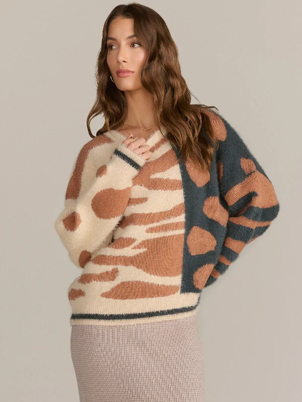 Gilli Long Sleeve Animal Print Pullover - Brands We Love