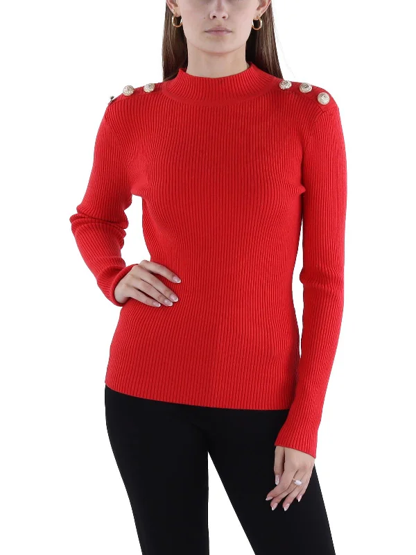 Paloma Womens Knit Ribbed Pullover Sweater