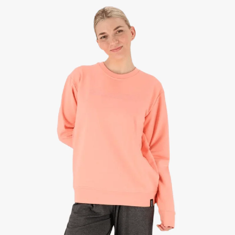 Salomon Womens Crew Fleece Pullover Sweater Peach Amber