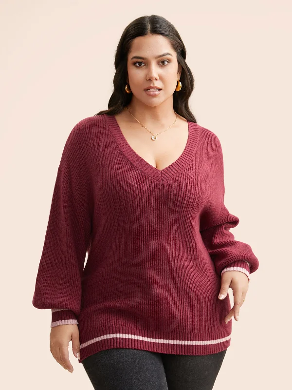 Supersoft Essentials V Neck Contrast Trim Pullover