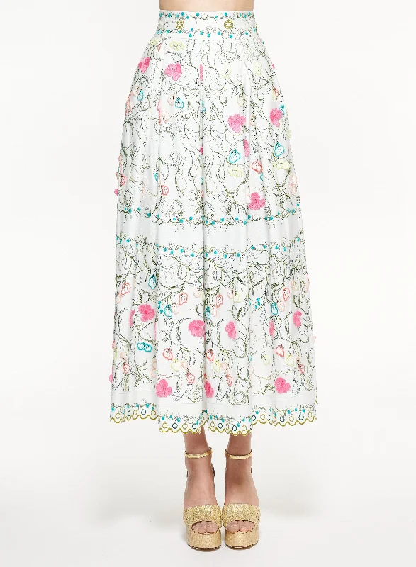 Cotton Embroidered Garden Skirt