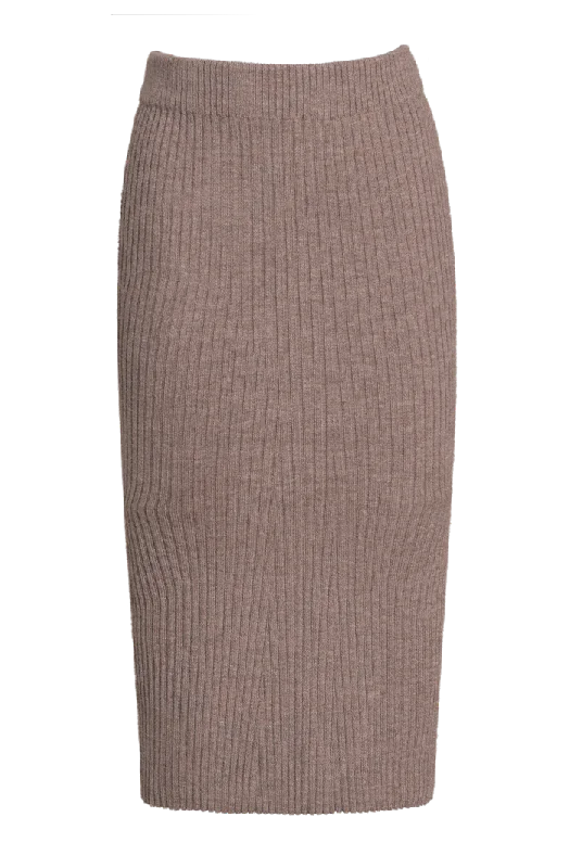 Eva Ribbed Midi Skirt | Camel