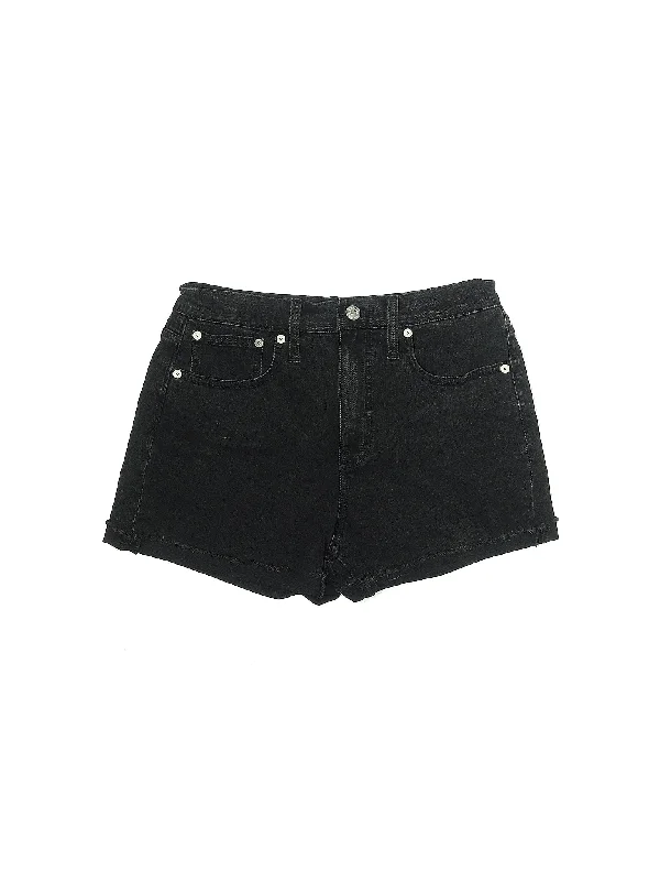 High-Rise Denim Shorts in Dark Wash