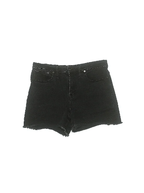 High-Rise Denim Shorts in Dark Wash