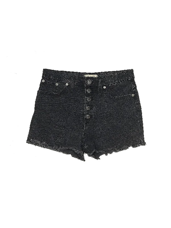 High-Rise Denim Shorts in Dark Wash