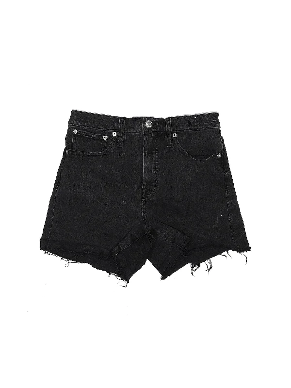 High-Rise Denim Shorts in Dark Wash