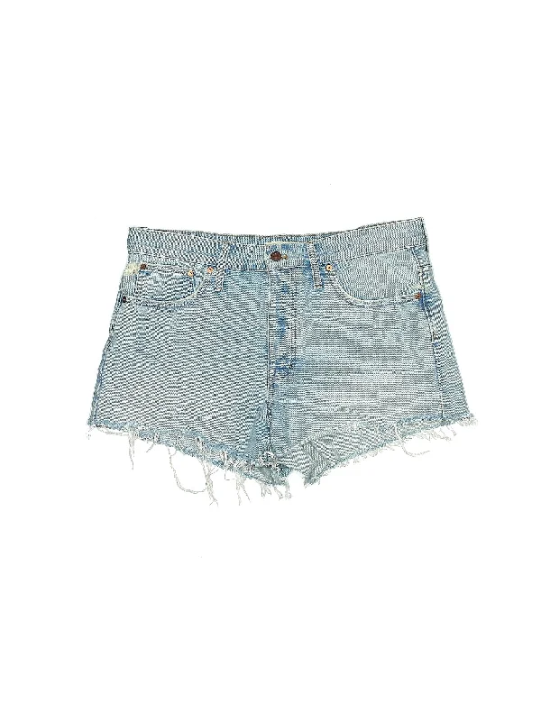 High-Rise Denim Shorts in Light Wash