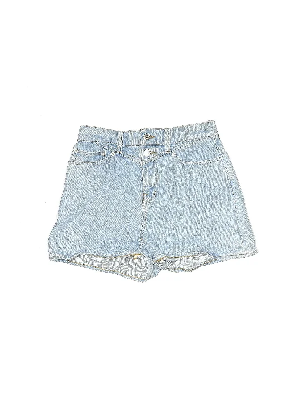 High-Rise Denim Shorts in Light Wash