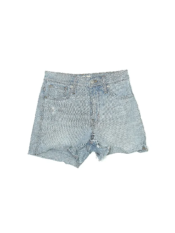 High-Rise Denim Shorts in Light Wash