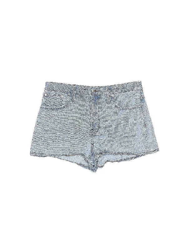 High-Rise Denim Shorts in Light Wash