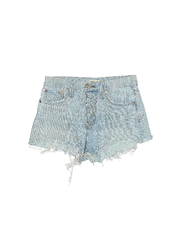 High-Rise Denim Shorts in Light Wash