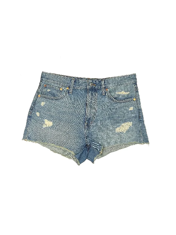 High-Rise Denim Shorts in Medium Wash