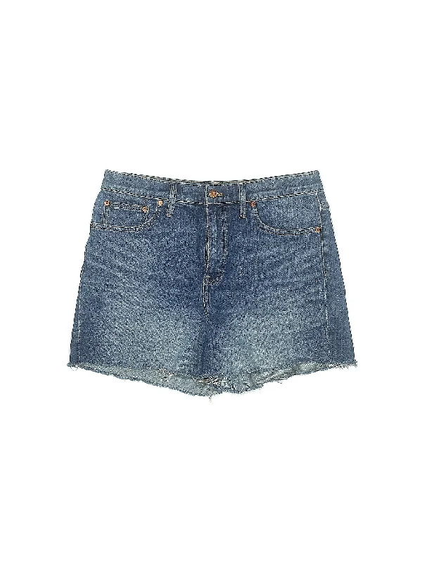 High-Rise Denim Shorts in Medium Wash