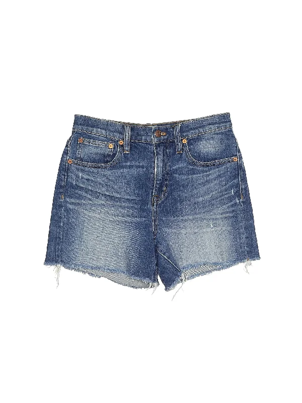 High-Rise Denim Shorts in Medium Wash