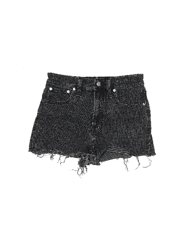 Low-Rise Denim Shorts in Dark Wash