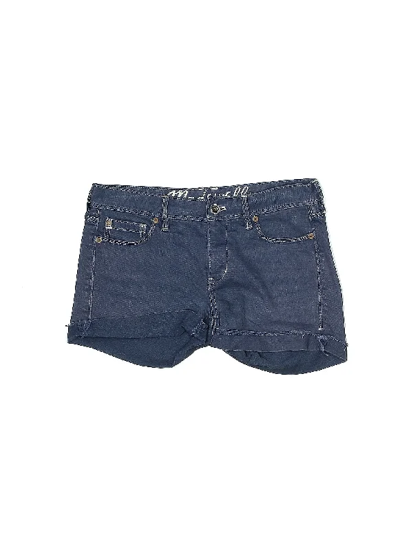 Mid-Rise Denim Shorts in Dark Wash