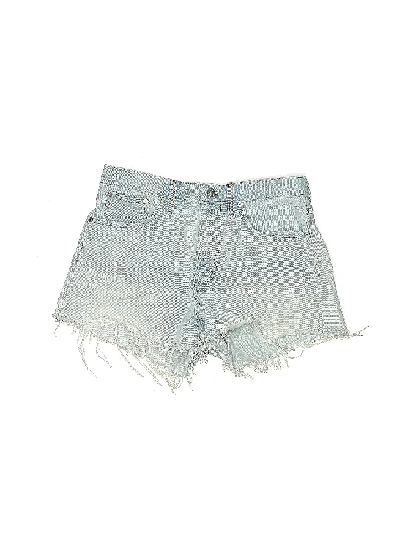 Mid-Rise Denim Shorts in Light Wash