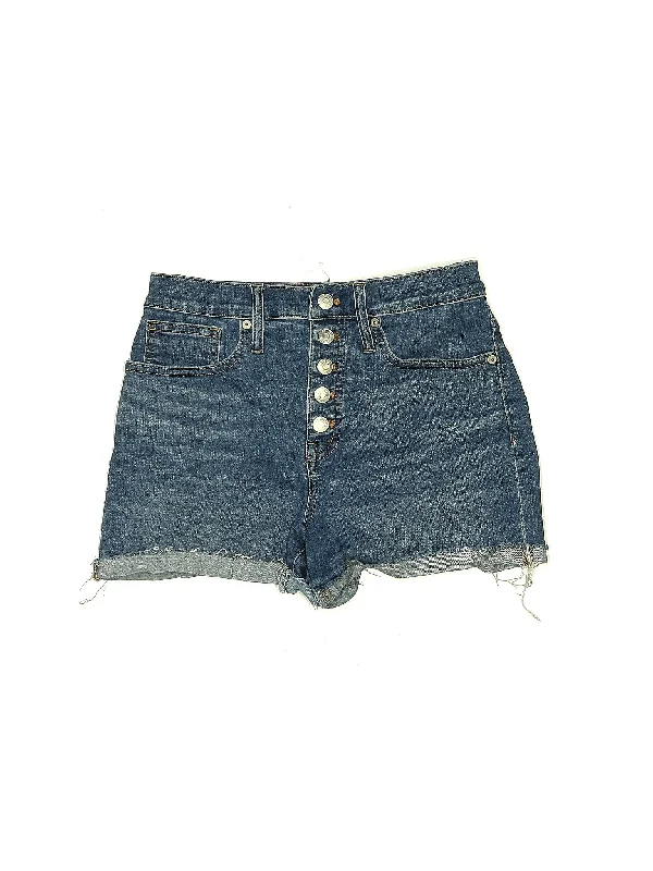 Mid-Rise Denim Shorts in Medium Wash