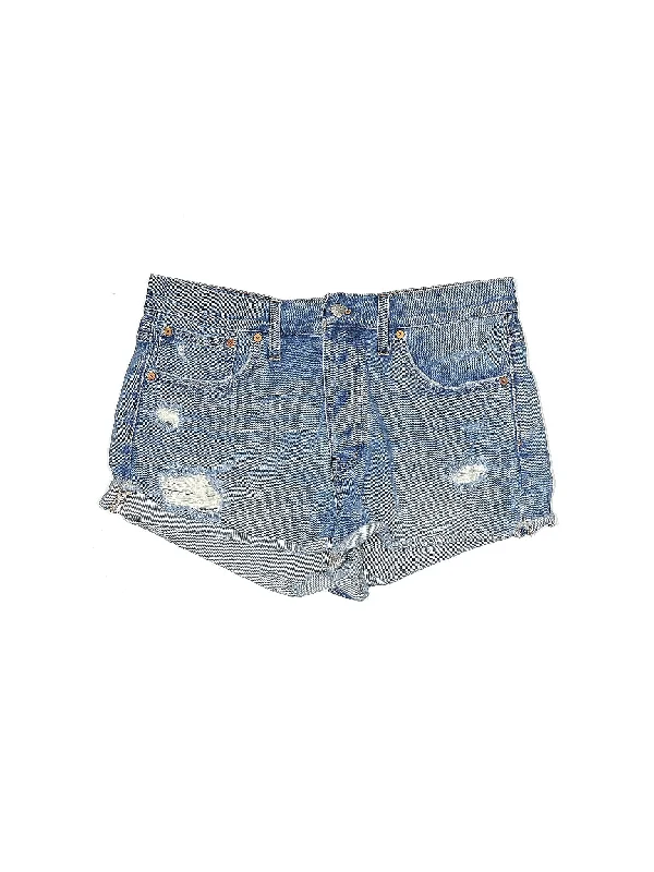 Mid-Rise Denim Shorts in Medium Wash