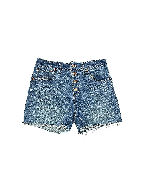 Mid-Rise Denim Shorts in Medium Wash