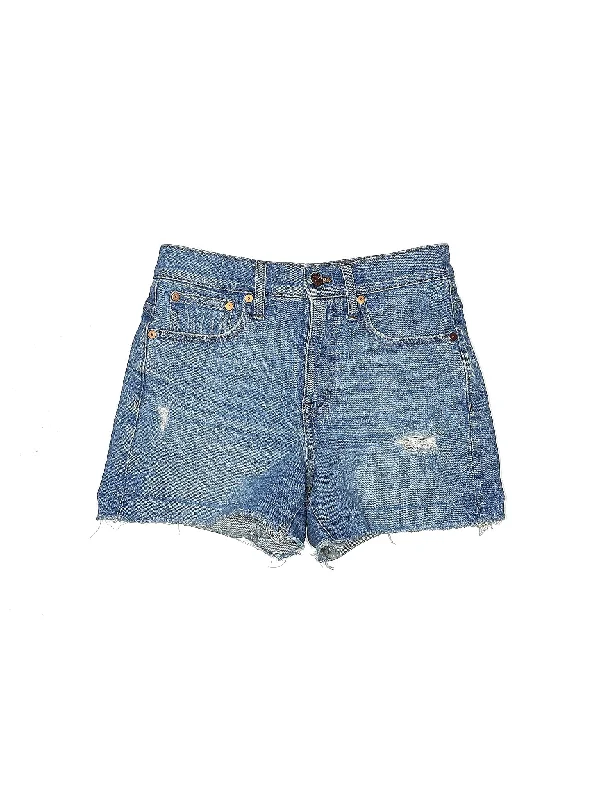 Mid-Rise Denim Shorts in Medium Wash