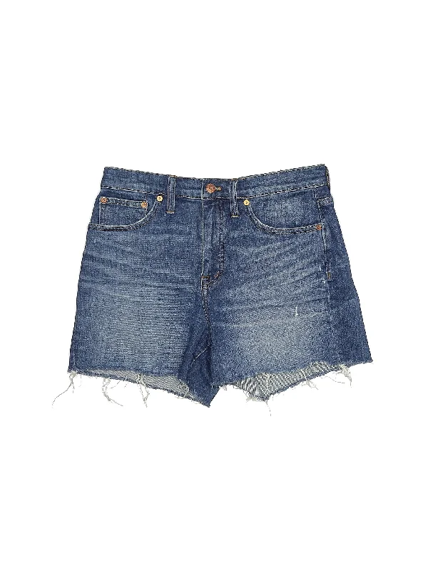 Mid-Rise Denim Shorts in Medium Wash