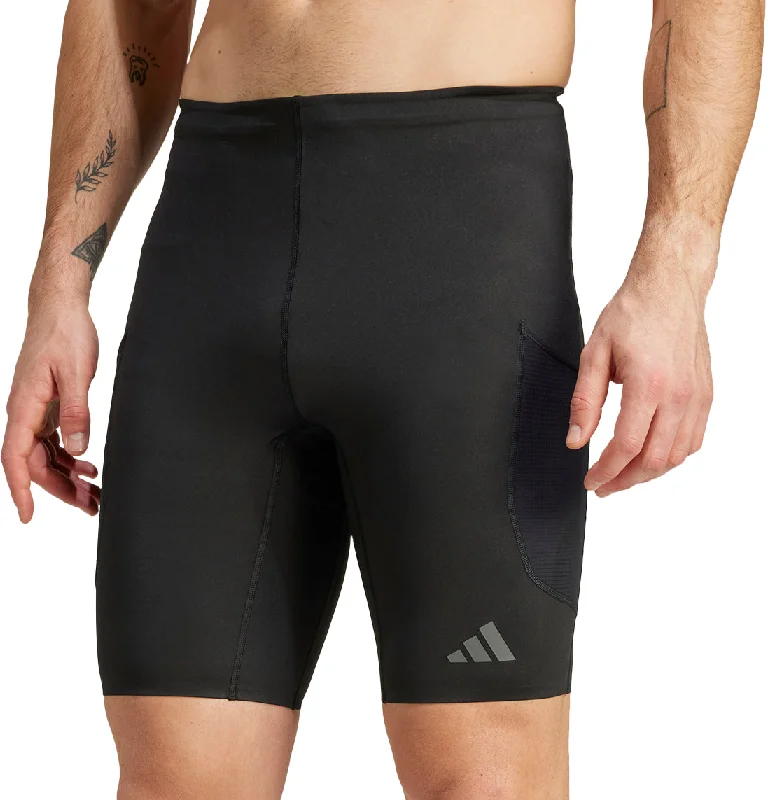 adidas Adizero Mens Short Running Tights - Black