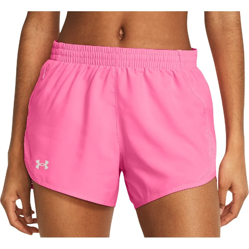 Under Armour Fly By 3 Inch Womens Running Shorts - Pink