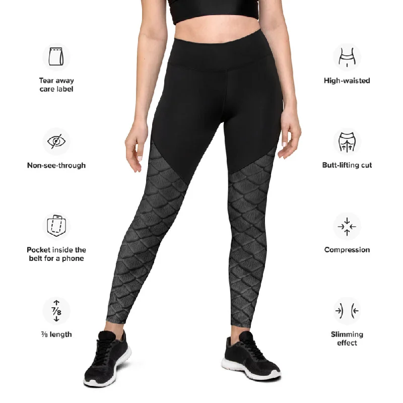 Obsidian Scale Sports Leggings