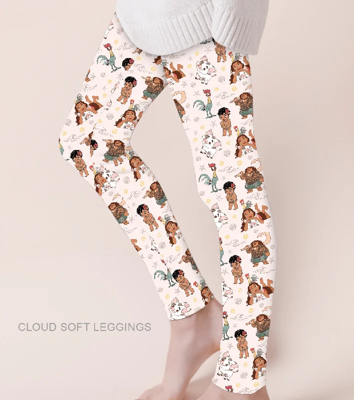 [Pre Sale] Gifts Galore Maui & Friends - Adult & Kids Casual Cloud Soft Yoga Band Leggings (EST SHIP EARLY DEC)