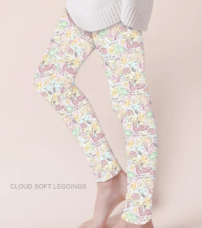 [Pre Sale] Lazy Days Tangled Up - Adult & Kids Casual Cloud Soft Yoga Band Leggings (EST SHIP EARLY JAN)