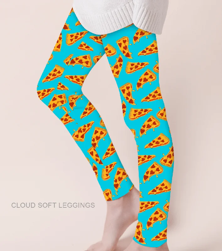 [Pre Sale] True Love Pizza my Heart - Adult & Kids Casual Cloud Soft Yoga Band Leggings (EST SHIP LATE JAN)